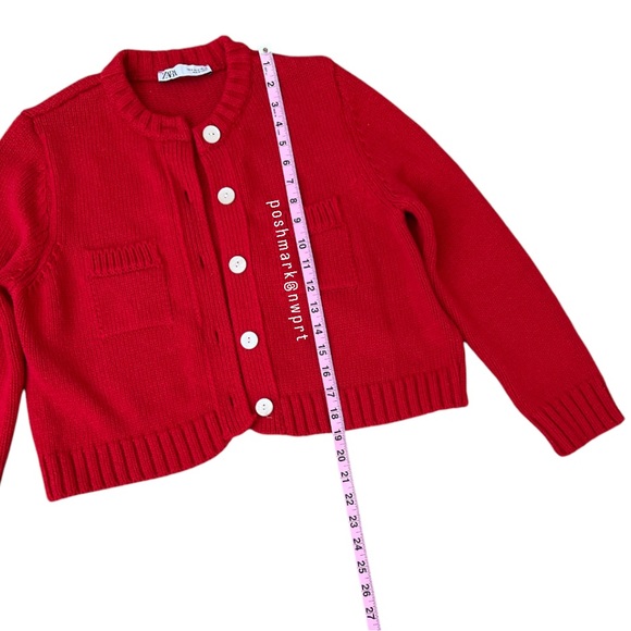 [SET] ZARA 🍓 Knit Cardigan Sweater Cami Tank Top Red XS S - Picture 10 of 16